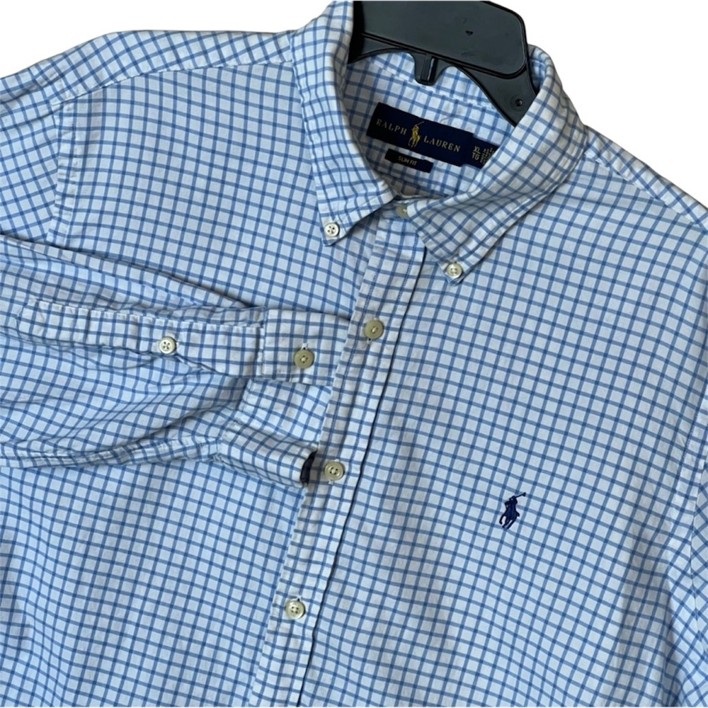 Polo Ralph Lauren Slim Fit Casual Button Down Plaid Gingham Preppy Shirt XL